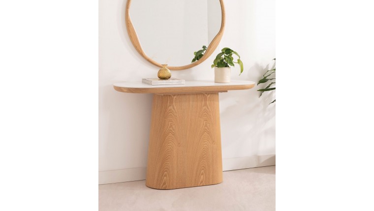 Consola de diseño de vanguardia en madera y porcelánico DS344CNSL