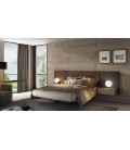 Dormitorio moderno con cabecero de madera y paneles porcelánicos DS700CMP3