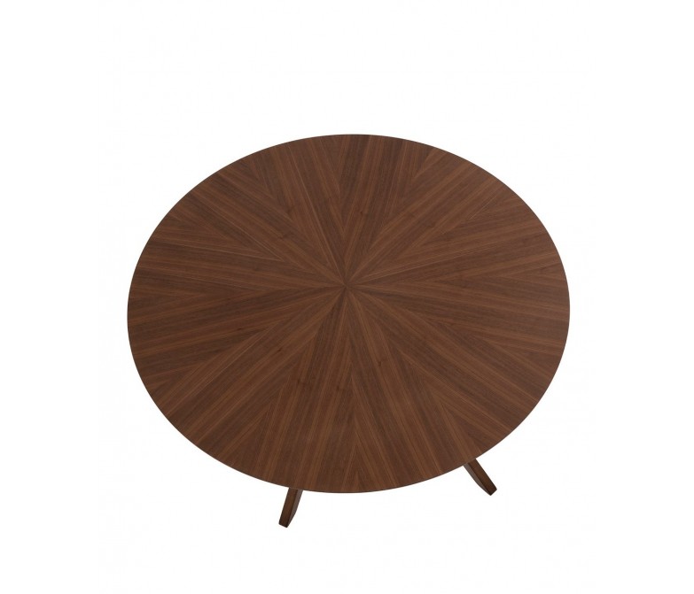 Mesa fija de madera redonda con patas tipo aspa