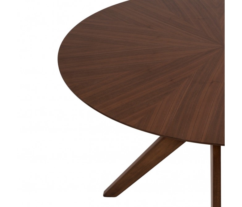 Mesa fija de madera redonda con patas tipo aspa