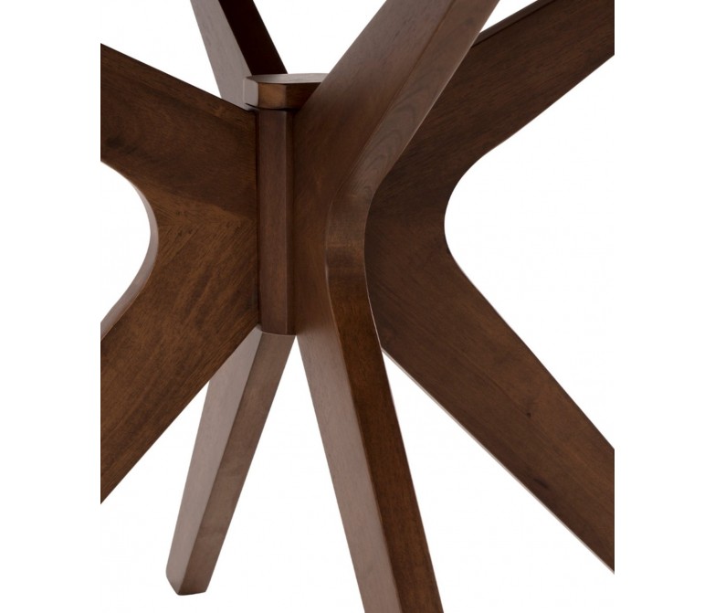 Mesa fija de madera redonda con patas tipo aspa