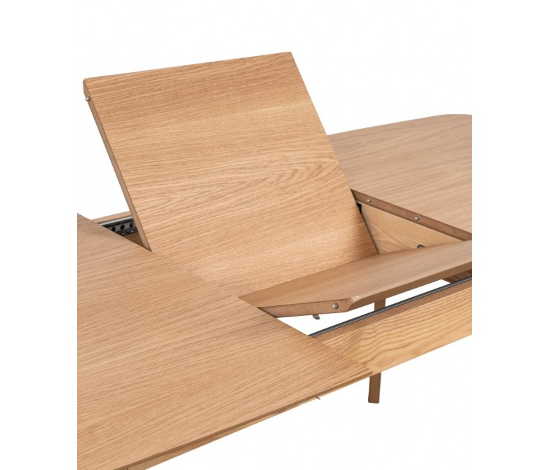 MESA COMEDOR EXTENSIBLE MADERA ROBLE Y BLANCO