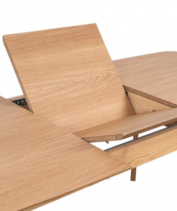 MESA COMEDOR EXTENSIBLE MADERA ROBLE Y BLANCO