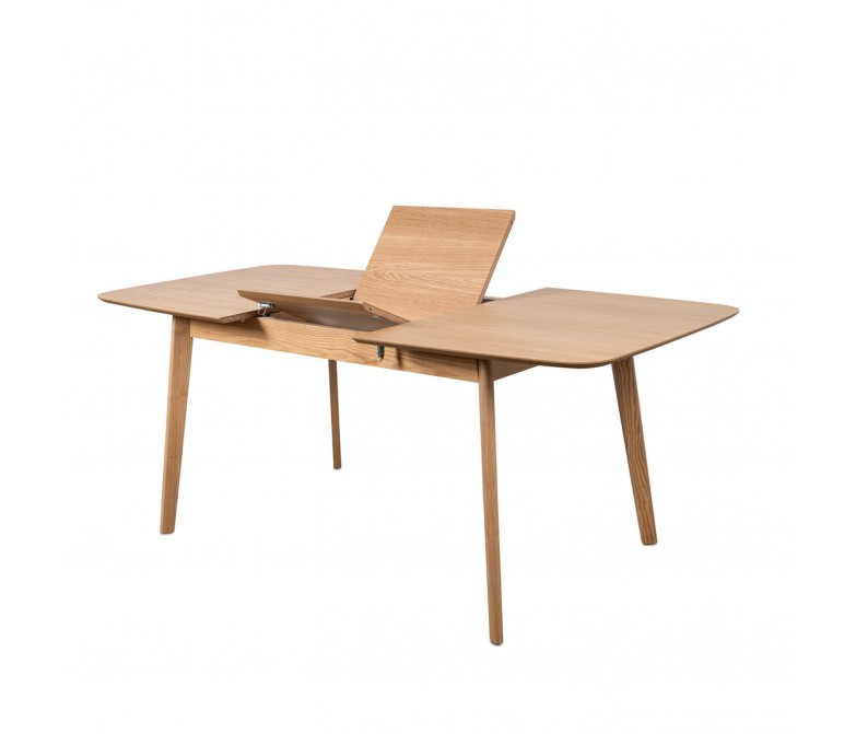 MESA COMEDOR EXTENSIBLE MADERA ROBLE Y BLANCO