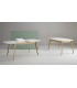 MESA COMEDOR EXTENSIBLE MADERA ROBLE Y BLANCO