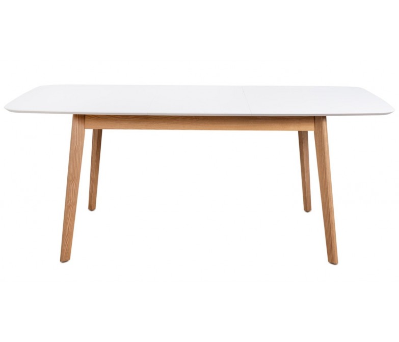 MESA COMEDOR EXTENSIBLE MADERA ROBLE Y BLANCO