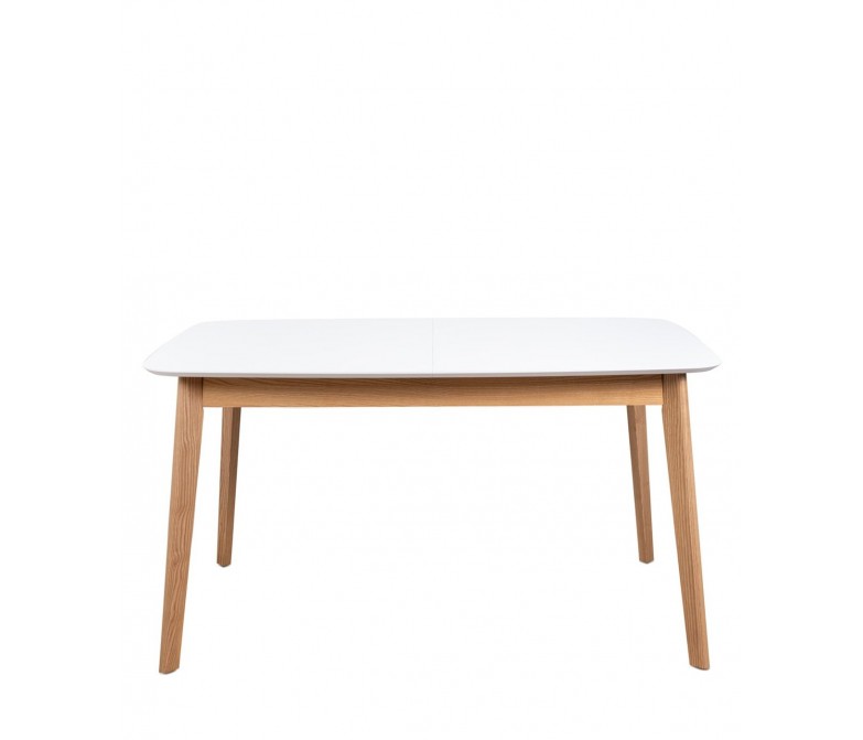 MESA COMEDOR EXTENSIBLE MADERA ROBLE Y BLANCO