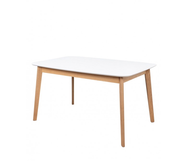 MESA COMEDOR EXTENSIBLE MADERA ROBLE Y BLANCO