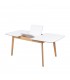 MESA COMEDOR EXTENSIBLE MADERA ROBLE Y BLANCO