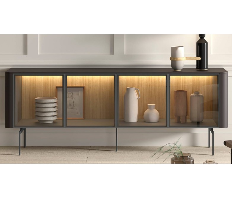 Aparador moderno con puertas de cristal DS648B036