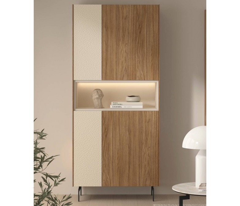 Vitrina alta  con frontal texturizado DS648B064