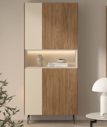 Vitrina alta  con frontal texturizado DS648B064