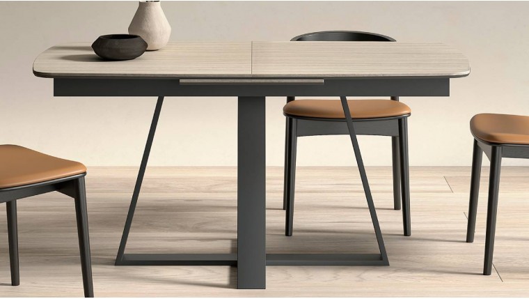 Mesa de comedor extensible y patas metálicas DS648B079