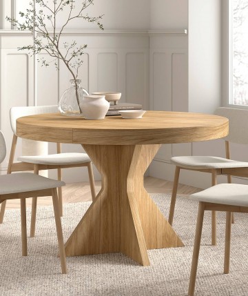 Mesa de comedor redonda extensible DS648B084