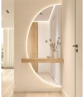 Mueble recibidor de madera con espejo retroiluminado DS648B125
