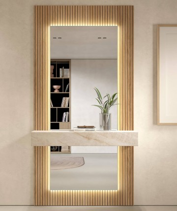 Mueble recibidor con panel y espejo DS648B136