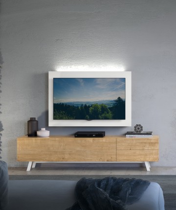 Mueble TV con estantería y soporte giratorio