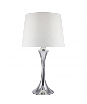 Lámpara de mesa con pie de metal cromado