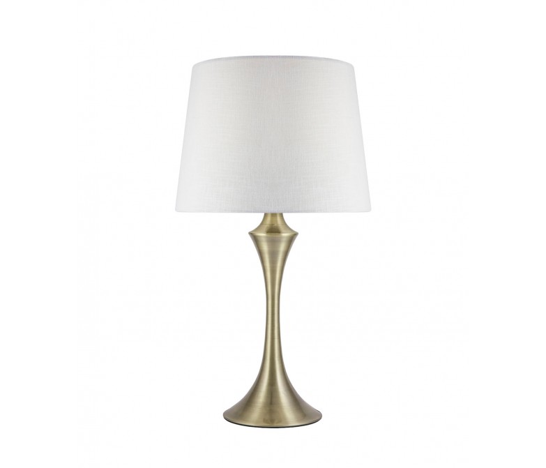 Lámpara de mesa con pie de metal color dorado