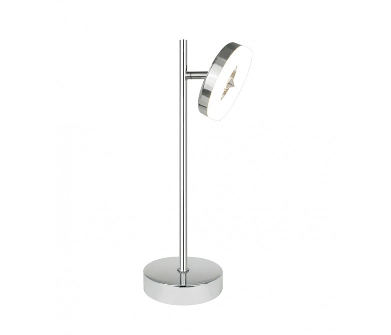 Lámpara de mesa tipo foco con pie cromado