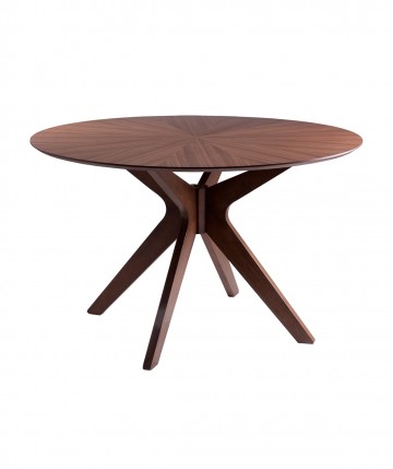 Mesa fija de madera redonda con patas tipo aspa