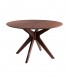 Mesa fija de madera redonda con patas tipo aspa
