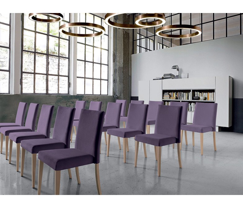 Silla tapizada apilable de líneas rectas y elegantes DS832AZL