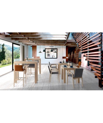 Mesa multifunción rectangular o cuadrada con tapa de madera DS832CH