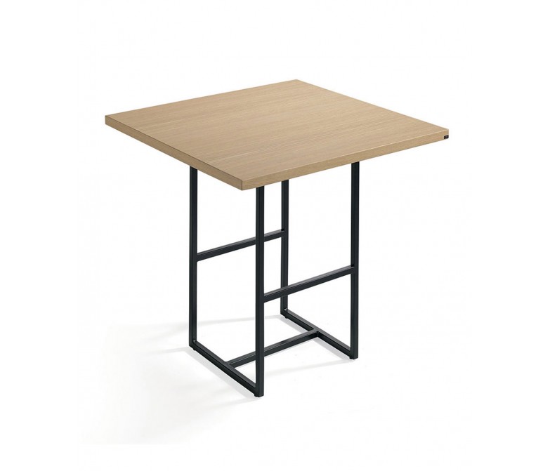 Mesa multifunción redonda o cuadrada con tapa de madera DS832MNT