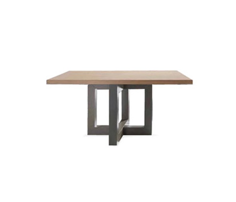 Mesa rectangular de comedor fija con tapa de madera DS832294