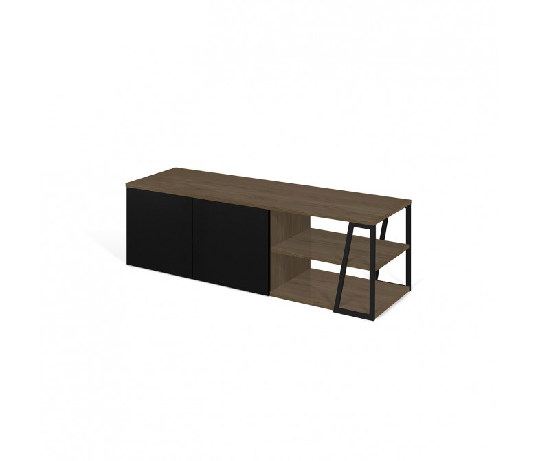 Mesa de TV de diseño moderno que combina metal y madera DS176LB