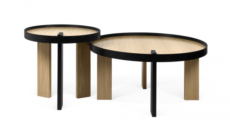 Mesa de centro redonda de diseño minimalista DS176BRN