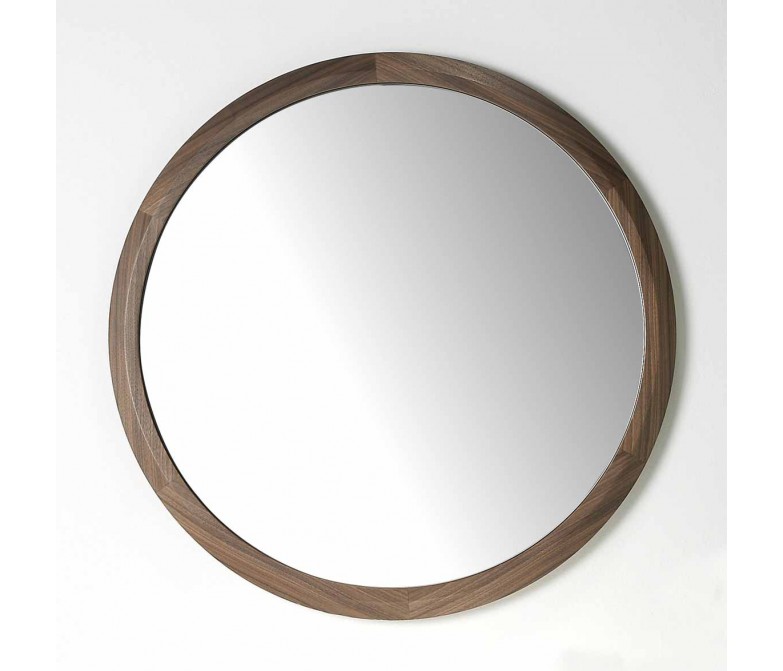 Espejo circular en madera de nogal 288
