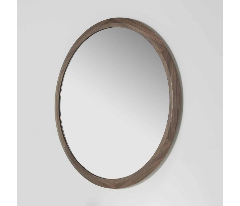 Espejo circular en madera de nogal 288
