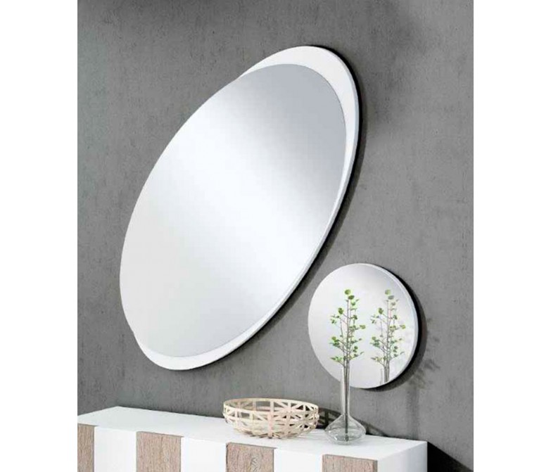 Conjunto espejos ovalado y redondo color blanco 433