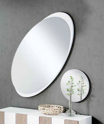Conjunto espejos ovalado y redondo color blanco 433