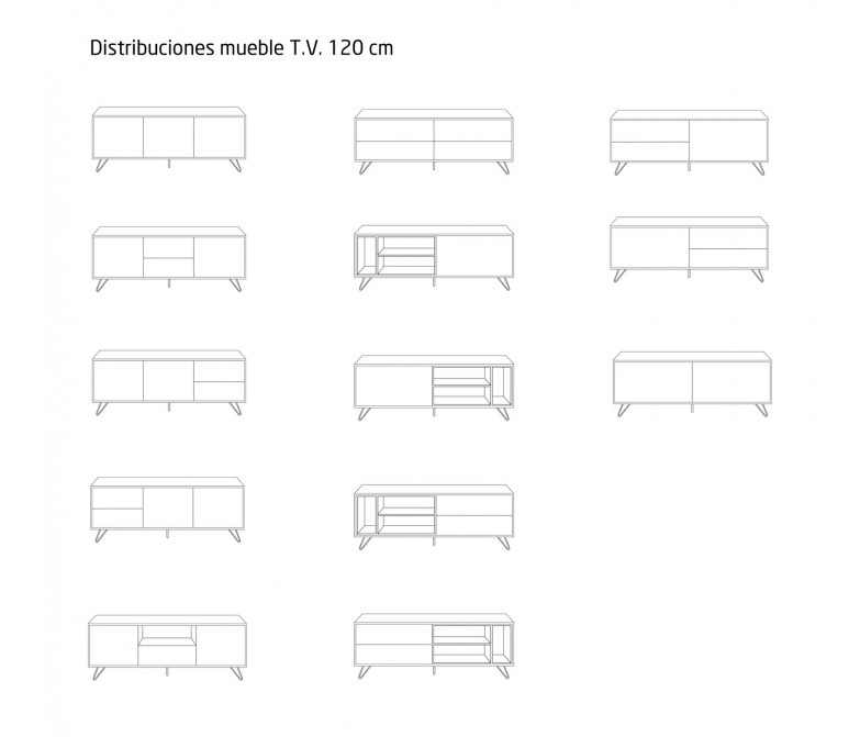 Mueble TV de diseño nórdico con cuatro puertas DS194VR