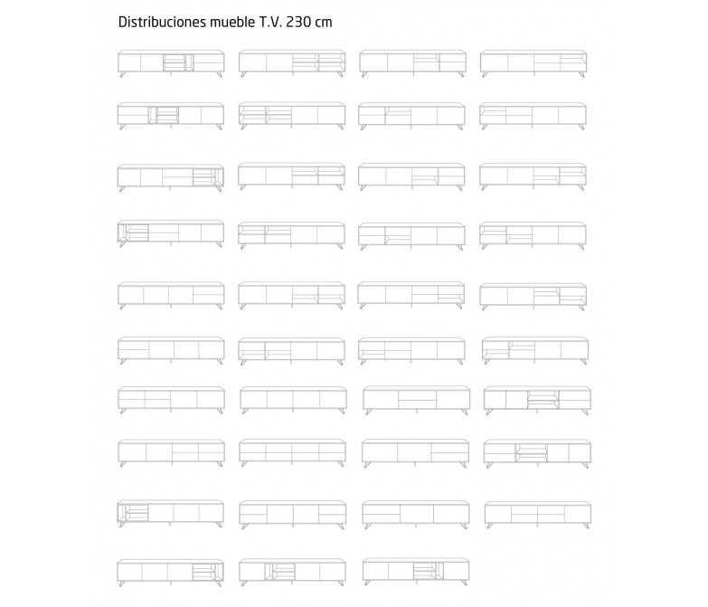Mueble TV de diseño nórdico con cuatro puertas DS194VR