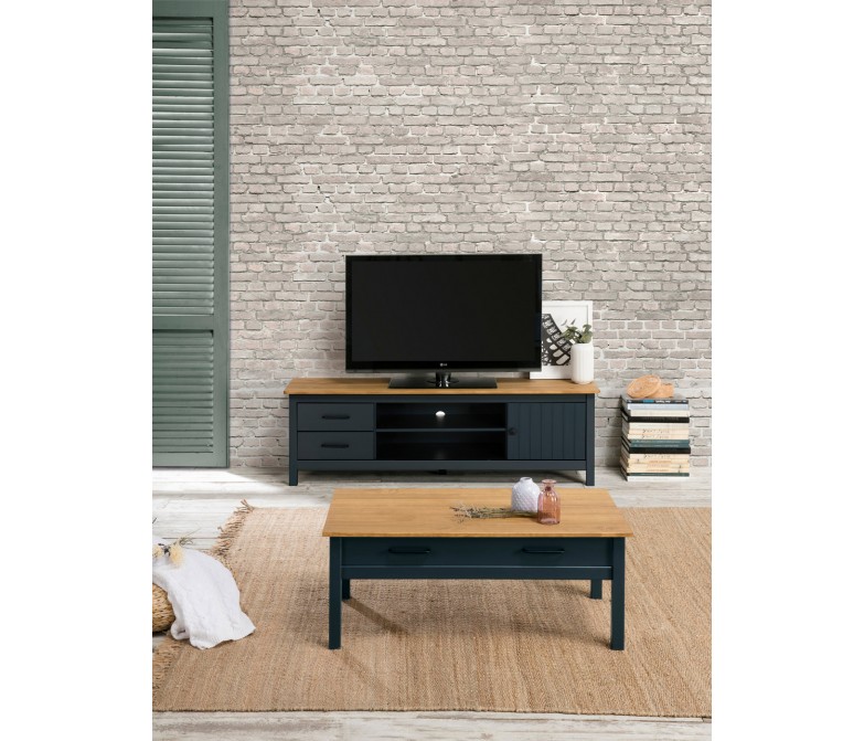 Mueble TV de estilo colonial con tapa de madera DS104MRND