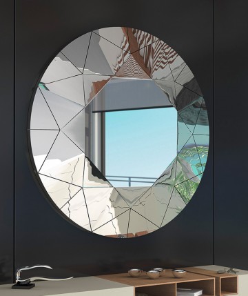 Espejo redondo diseño geométrico 511