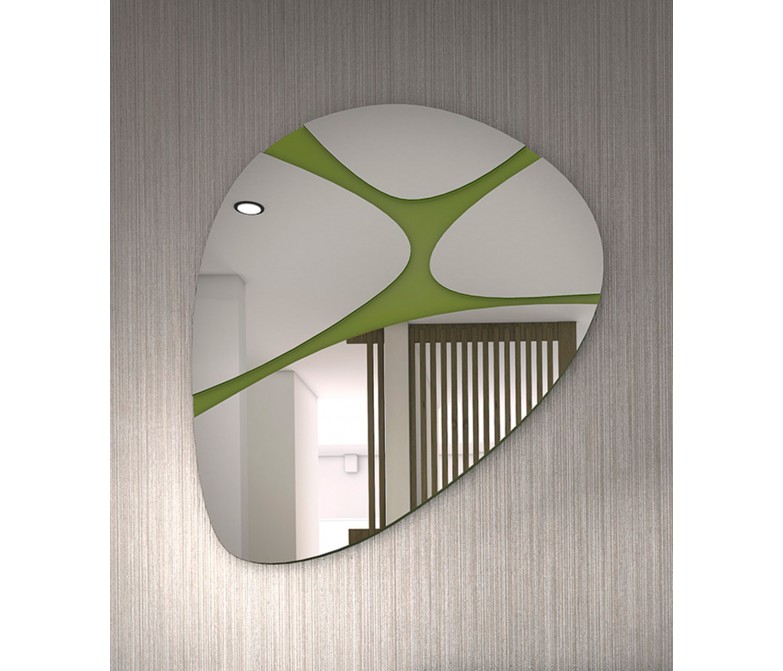 Espejo oval con detalle en verde 511