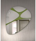 Espejo oval con detalle en verde 511