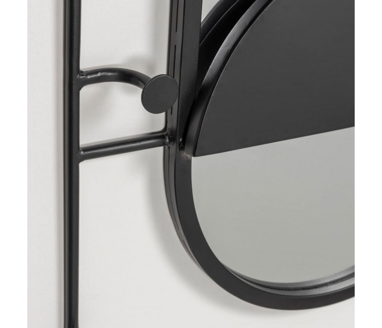 Espejo con colgadores de acero negro DS340ZD
