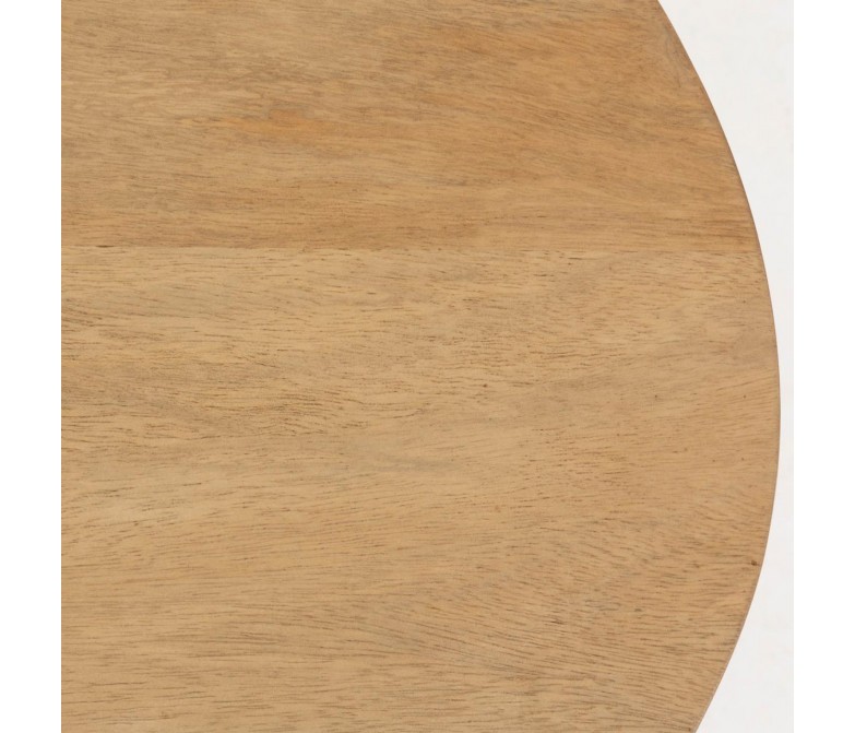 Mesa de centro de madera maciza de mango y pie de acero acabado negro DS340LSK