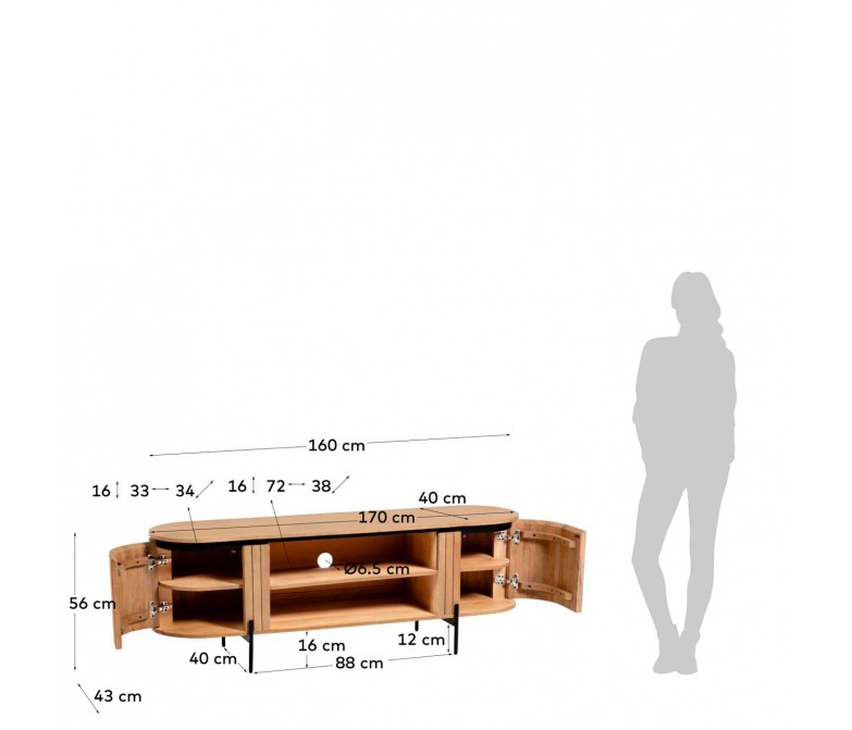 Mueble TV de madera maciza de mango DS340LC