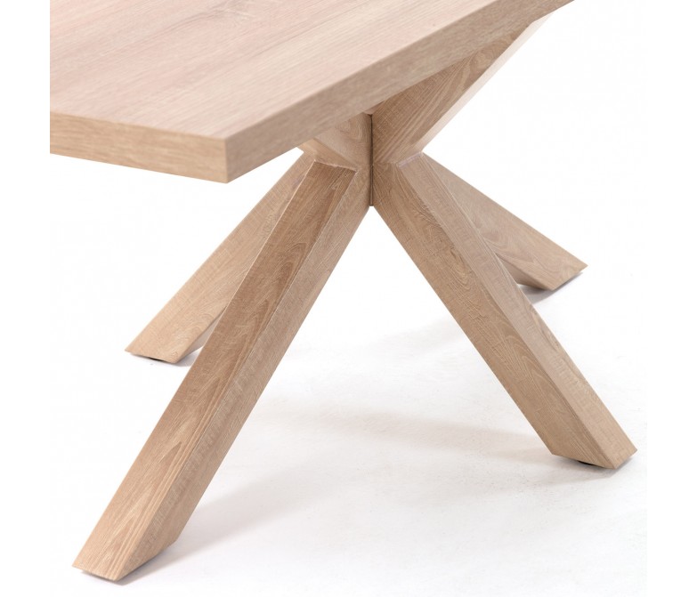 Mesa de comedor rectangular con patas de acero efecto madera DS340NWRY