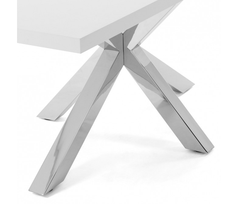 Mesa de comedor rectangular con patas de acero inoxidable DS340NWRY