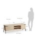 Mueble TV 165 cm. de madera maciza de acacia DS340THNH