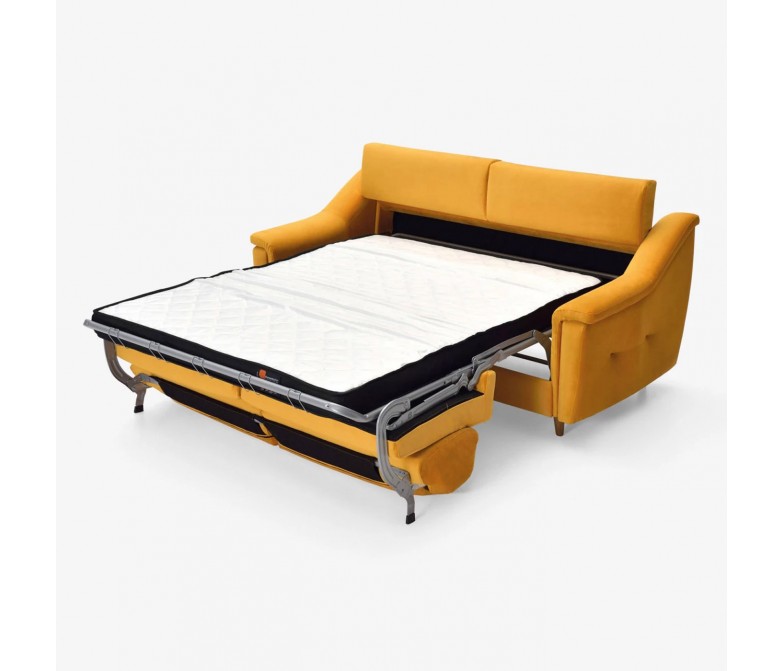 Sofá cama con cabezal abatible y patas de madera DS141VLN